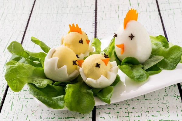 煮鸡蛋复活节开胃菜 — 图库照片
