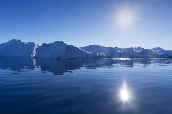 Huge icebergs of Polar regions.