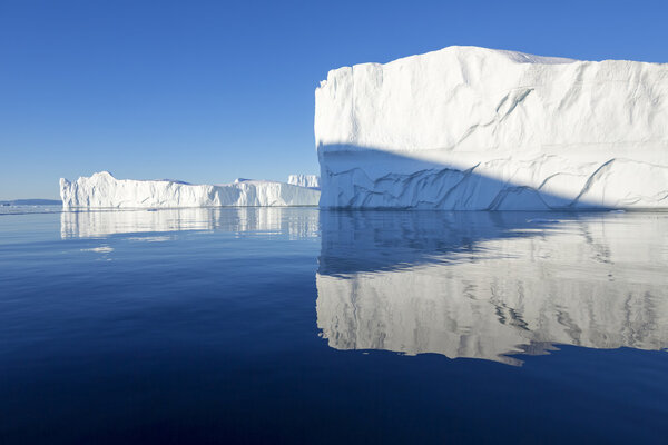 Huge icebergs of Polar regions.