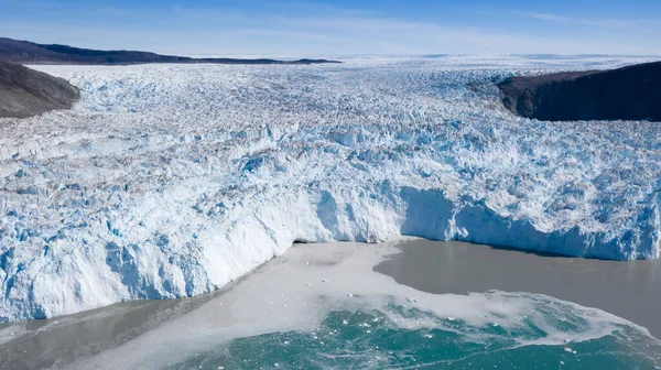 Grönländische Gletscher Schießen Aus Einer Drohne Studie Zum Phänomen Der lizenzfreie Stockfotos