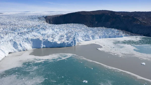 Glaciares Groenlandia Disparando Desde Dron Estudio Del Fenómeno Del Calentamiento Imágenes de stock libres de derechos