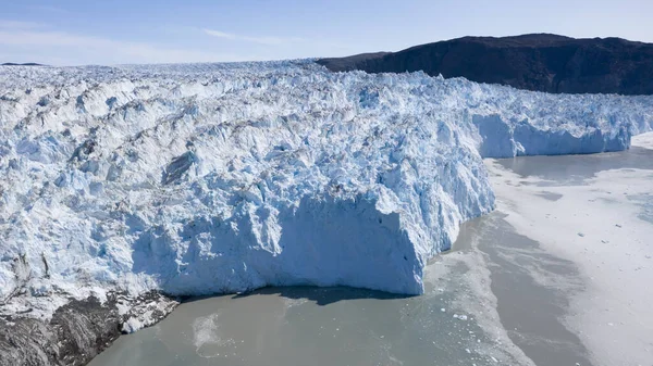 Glaciares Groenlandia Disparando Desde Dron Estudio Del Fenómeno Del Calentamiento Imagen de archivo