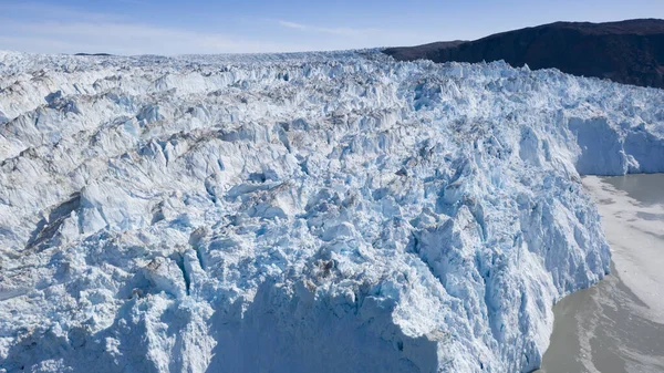 Glaciares Groenlandia Disparando Desde Dron Estudio Del Fenómeno Del Calentamiento Imágenes de stock libres de derechos