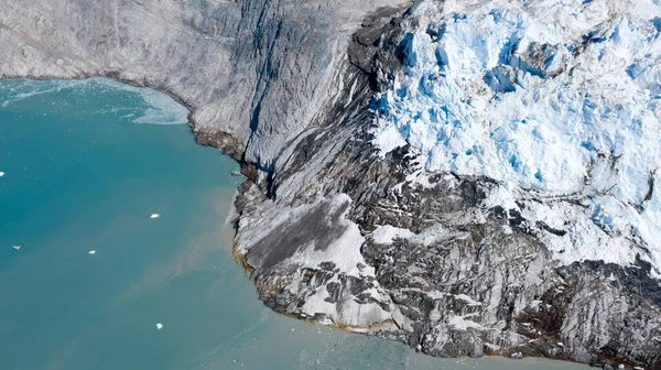 Гренландські Льодовики Стріляють Дрона Дослідження Явища Глобального Потепління Стокова Картинка