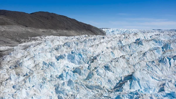 Ghiacciai Della Groenlandia Sparo Drone Studio Del Fenomeno Del Riscaldamento Foto Stock