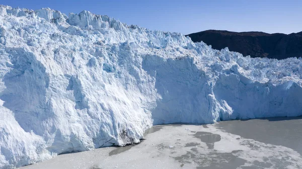 Glaciares Groenlandia Disparando Desde Dron Estudio Del Fenómeno Del Calentamiento Imagen de archivo