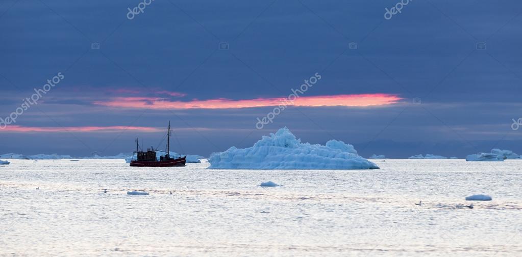 Ship in Antarctic waters