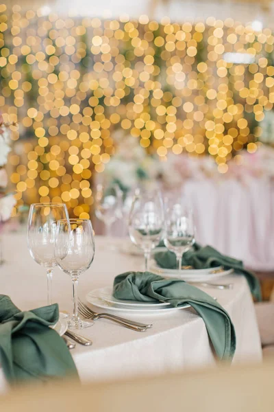 Hermosa Mesa Para Celebración Boda Restaurante — Foto de Stock