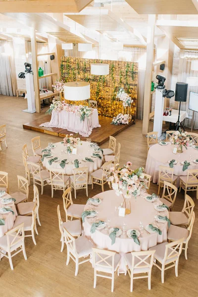 Beautiful Table Setting Wedding Celebration Restaurant Stock Picture
