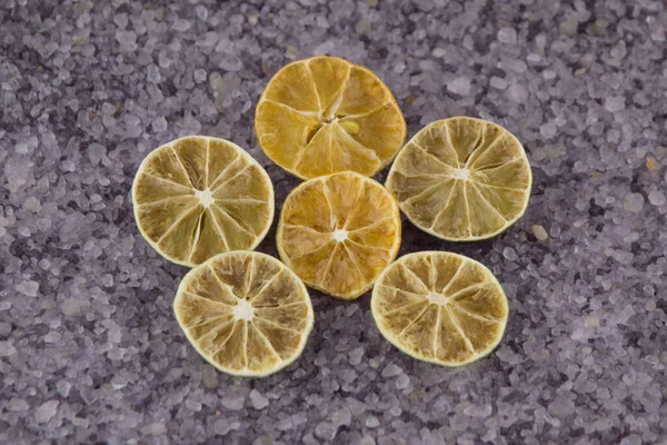 Aromatherapy Home Few Slices Dried Lemon Lime Lie Side Side — Stock Photo, Image