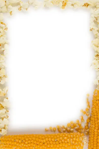 Приготовление Попкорна Дома Кукуруза Початке Хорошо Высушенной Белой Некоторые Зерна — стоковое фото