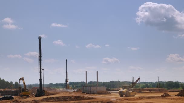 Video Della Macchina Impilare Nel Cantiere Impianto Lavorazione Della Carne — Video Stock