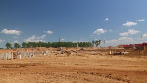 Captura Vídeo Del Campo Pila Edificios Industriales Sitio Construcción Planta — Vídeos de Stock