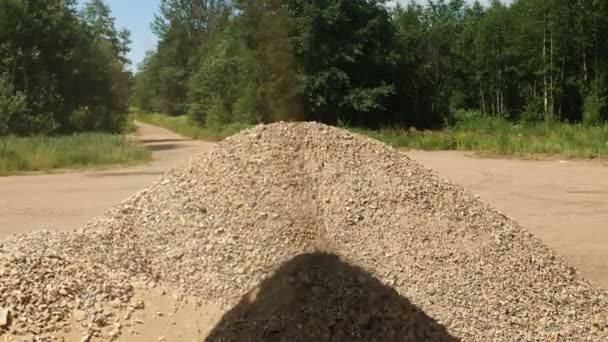 Vídeo Tiro Produção Pedra Esmagada Usado Como Enchimento Concreto Vários — Vídeo de Stock