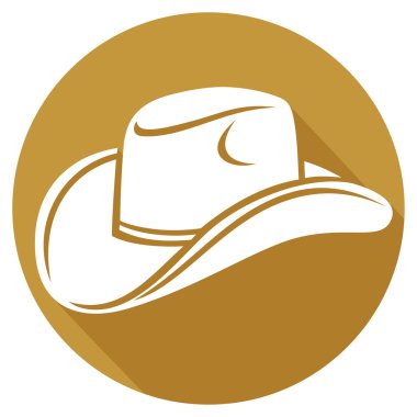 Kovboy şapkası düz simgesi