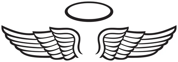 Angel Wings Halo Vector Icon — Stock Vector