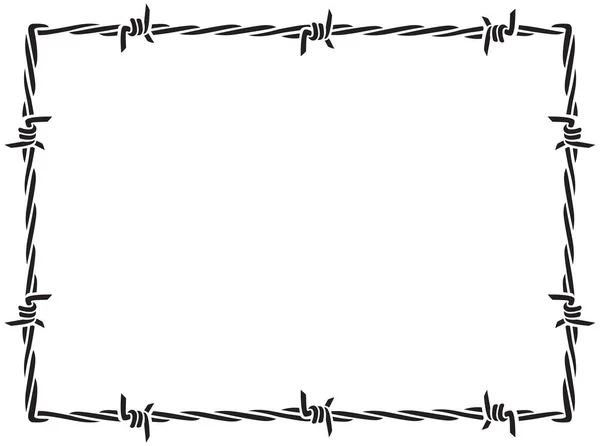 Cadre Fil Barbelé Bordure Vecteur — Image vectorielle