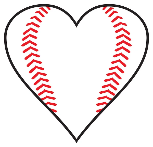 Illustration Vectorielle Conception Coeur Baseball — Image vectorielle