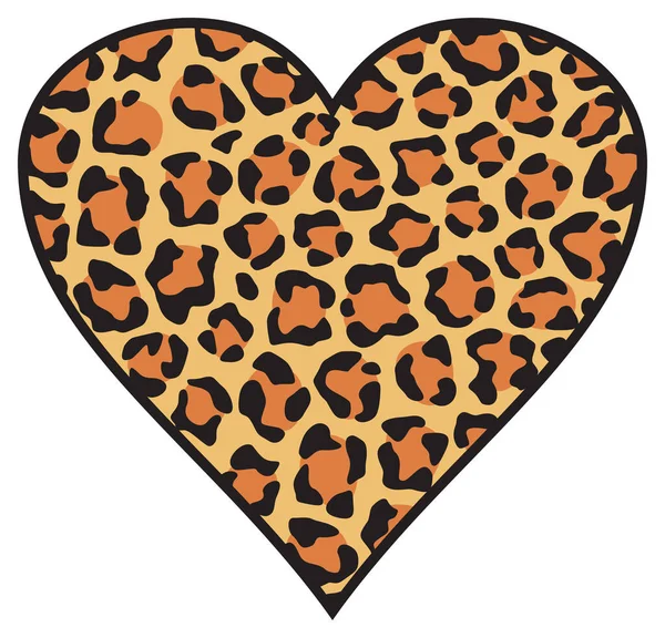 Fondo Piel Corazón Leopardo Patrón — Archivo Imágenes Vectoriales