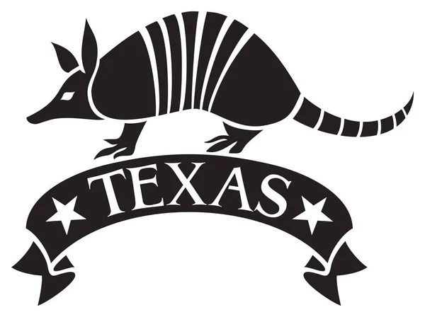 Projekt Texas Pancernika Zwierząt Baner — Wektor stockowy