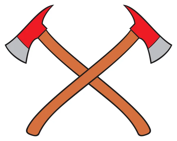 Crossed Firefighter Axes Vector Illustration Vector Graphics
