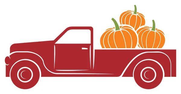 Pumpkin Truck Vector Illustration Fall Design Royalty Free Stock Illustrations
