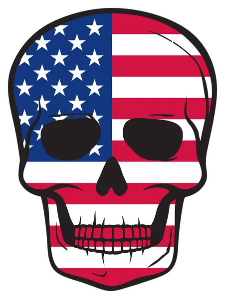 美国国旗骷髅 美国设计 爱国图例 矢量图形