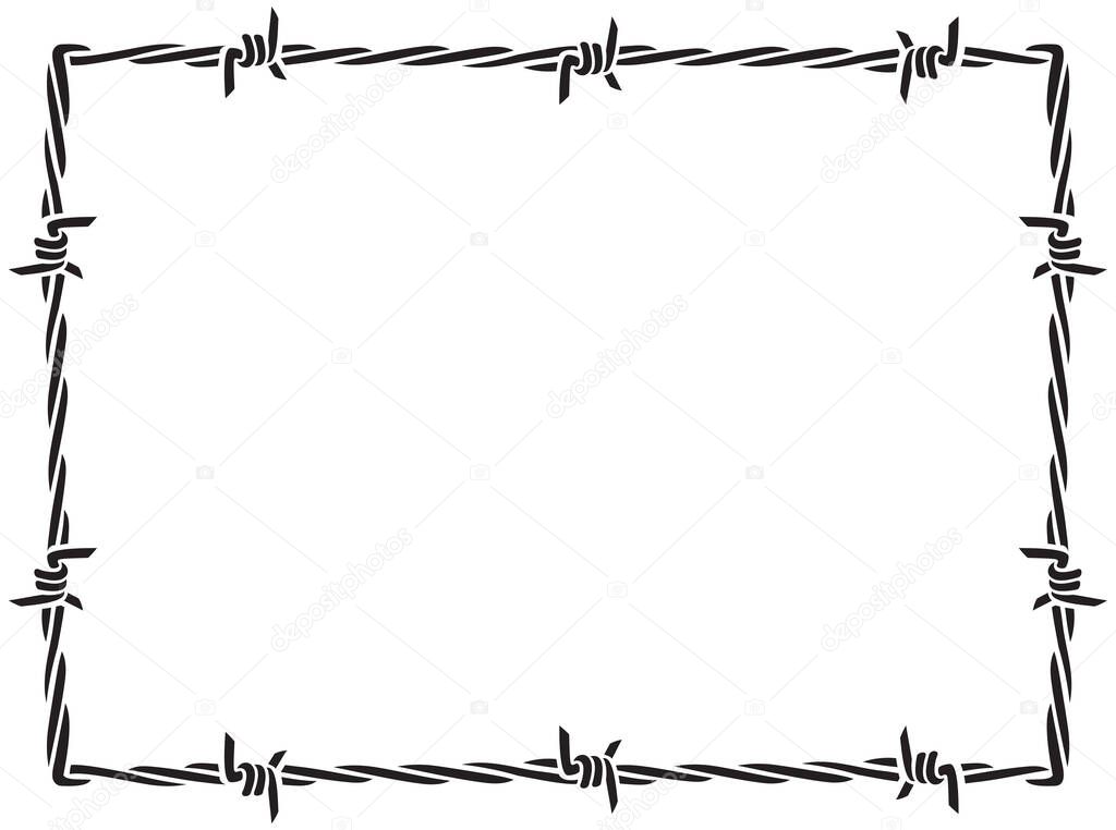 Barbed wire frame (border) vector