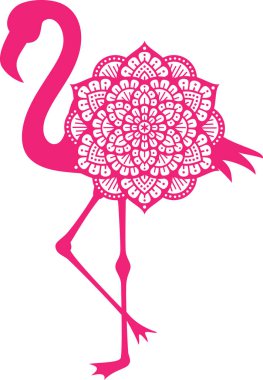 Flamingo mandala ikon vektör çizimi
