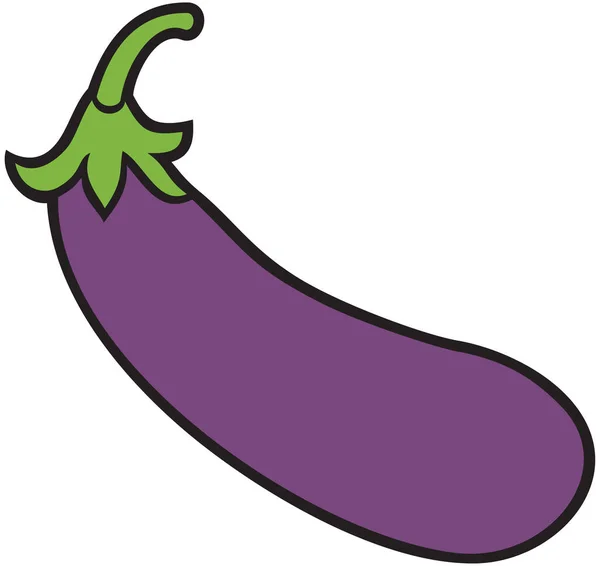 Aubergine Vector Kleur Icoon — Stockvector