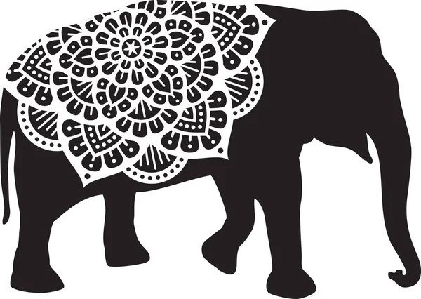 Elefánt Mandala Design Ikon — Stock Vector