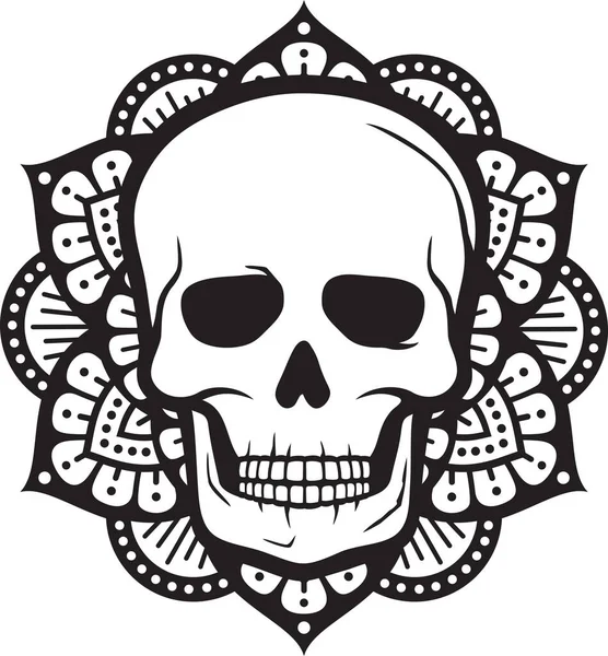 Modèle Symbole Vectoriel Crâne Mandala — Image vectorielle