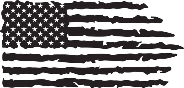 Usa Grunge Flagge Schwarz Weißer Vektor — Stockvektor