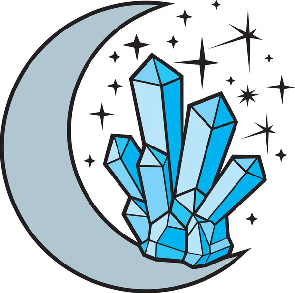 Crystal Moon Color Vector Icon Stock Vector