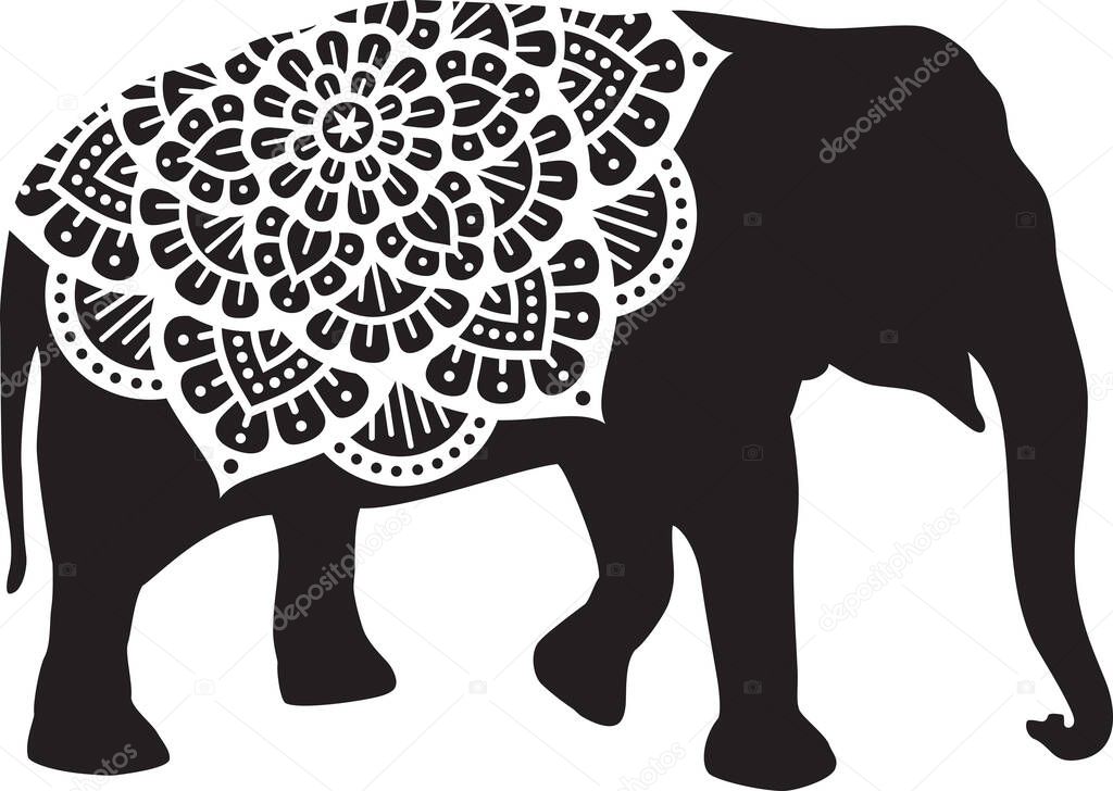 elephant mandala design icon