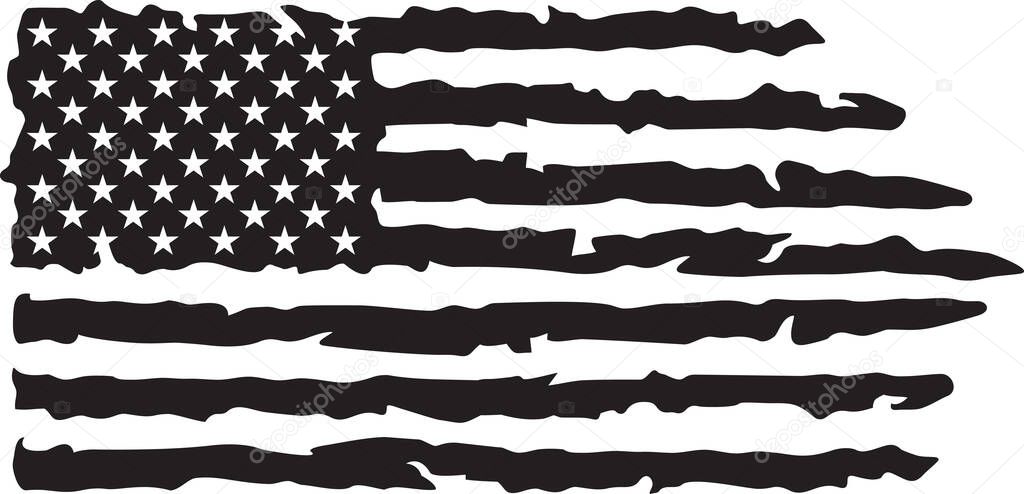 USA grunge flag black and white vector