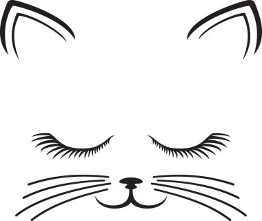 Şirin kedi kafası vektör illüstrasyonu 