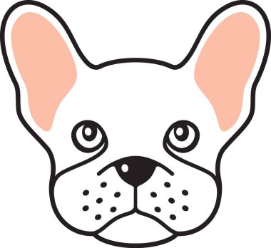 Fransız buldog renk vektörü çizimi