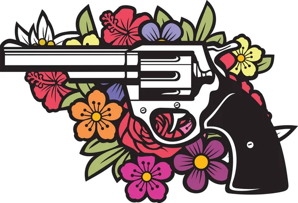 Revolver Flowers Color Vector Illustration — Stock Vector