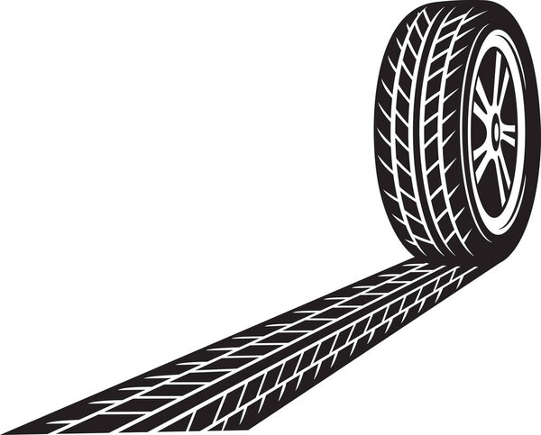 Tire and Track vector illustration