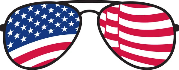 Occhiali Sole Aviator Bandiera Usa Progettazione Vettoriale America — Vettoriale Stock