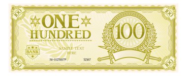 One hundred abstract banknote clipart