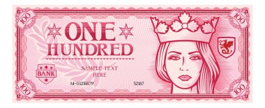 One hundred abstract banknote clipart