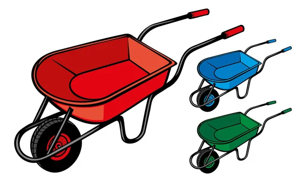 Garden metal wheelbarrow — Stock Vector