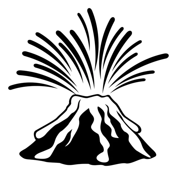 Volcán cima de la montaña explotando — Vector de stock