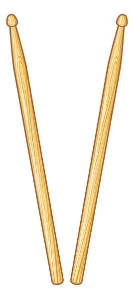 Dos palillos de madera — Vector de stock