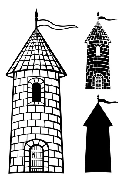 Torre medieval — Vetor de Stock