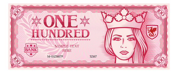 One hundred abstract banknote