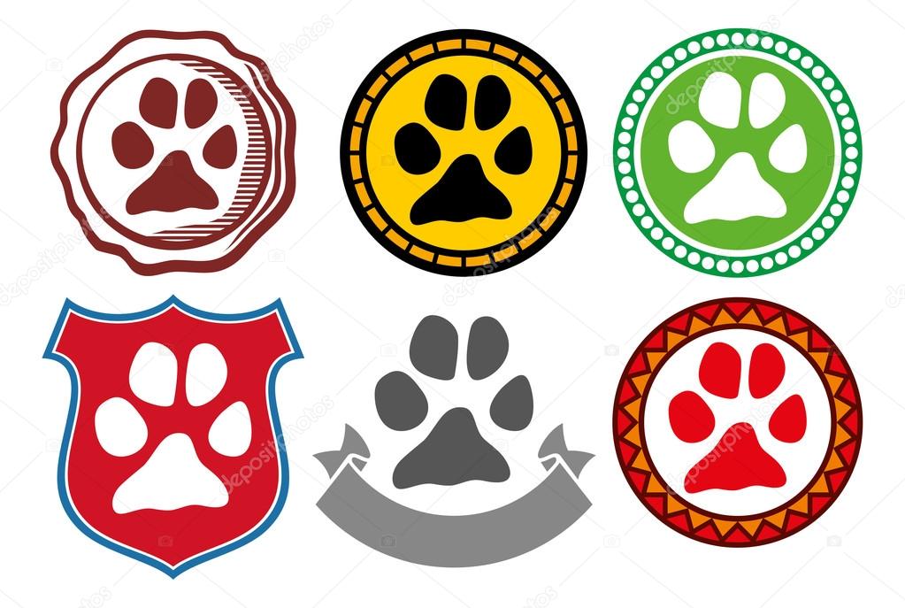 Animal paw sign icons