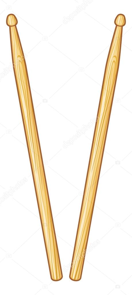Two wooden drumsticks
